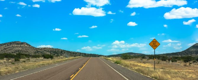An empty road in texas